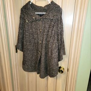 Misses sz XL Fashion Bug Awesome brown Sweater buttons up front and on sides